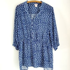 Mossimo XL/TG sheer blue blouse